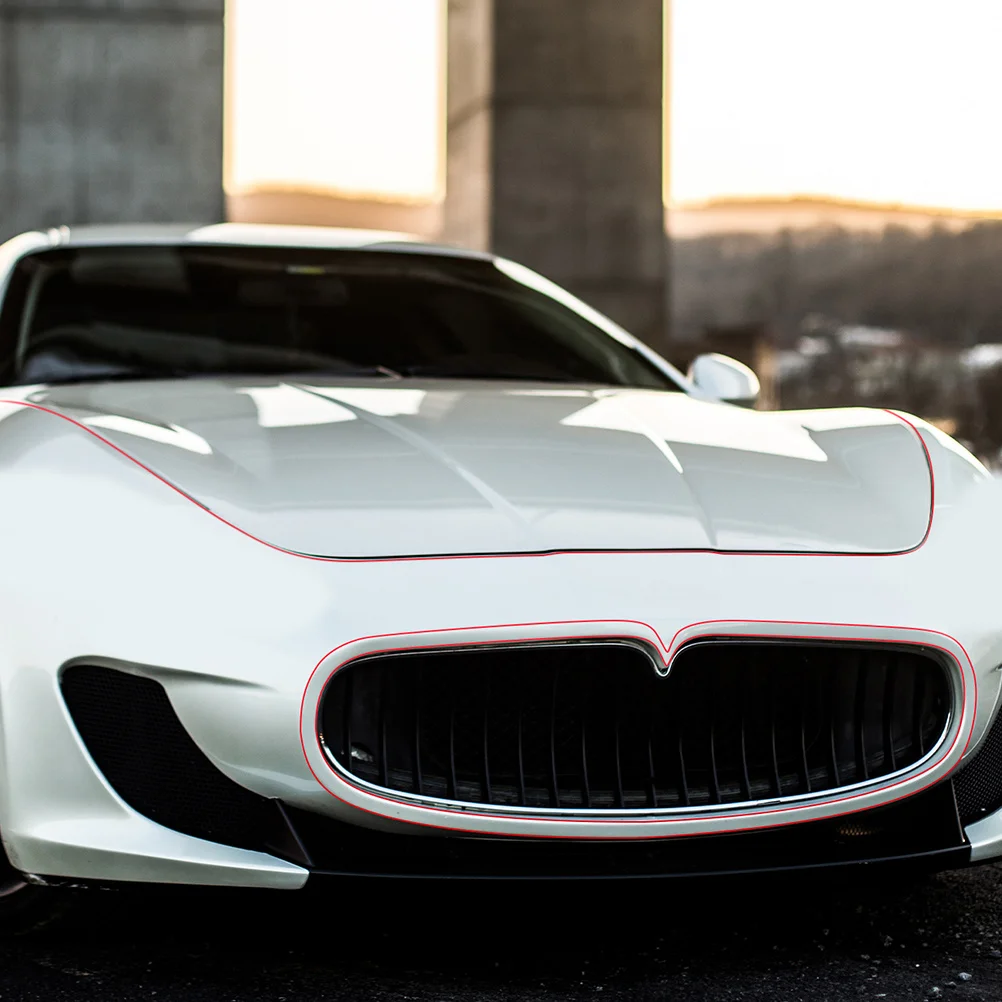 

5Pcs Car Decorative Strips Durable Reliable Material Self Adhesive Waterproof Dustproof for Doors Windows Trunks Auto Tape