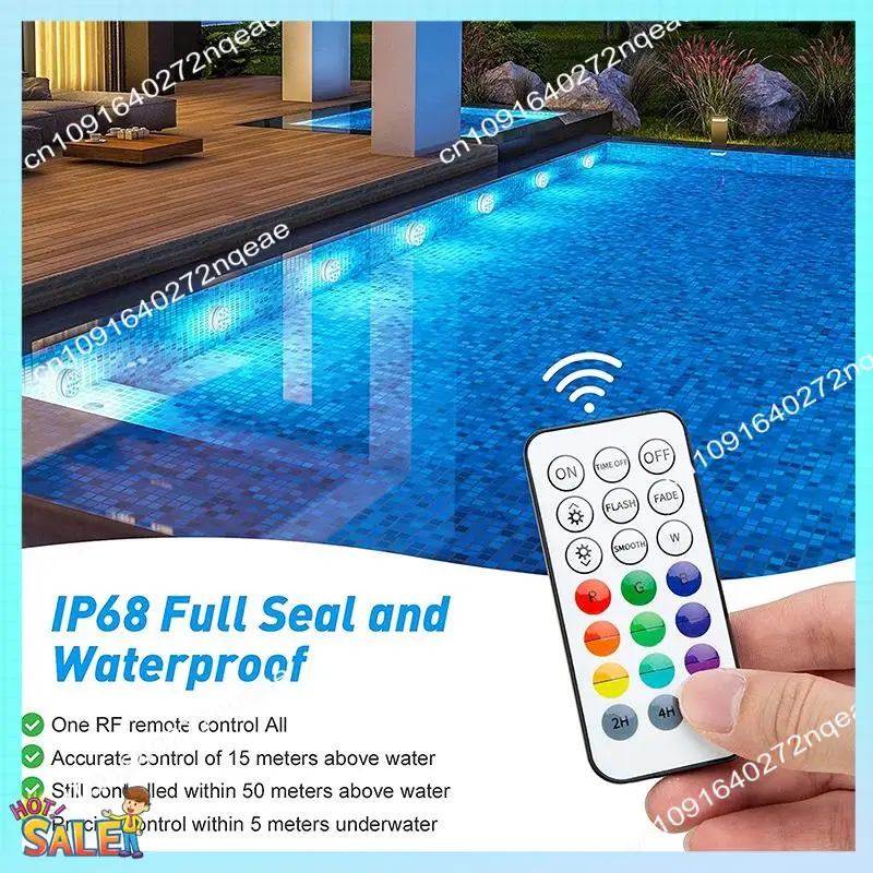

N08R Submersible LED Pool Light Waterproof Pool Light Underwater With Remote RF