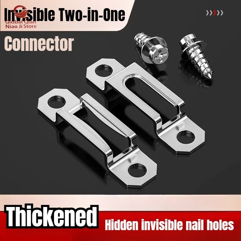 2-in-1 Connector, Half-through Stainless Steel Hidden Fitting, Woodworking Board & Wardrobe, Furniture Fitting Grooving Cutter