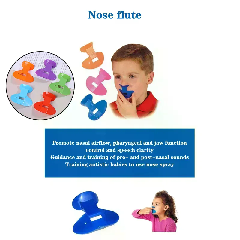 Nose Flute Plastic Flute Dark Blue Nose Training Whistle For Nose Throat Controlling Nose Exercise Flute Nose Flutes Grover Kids