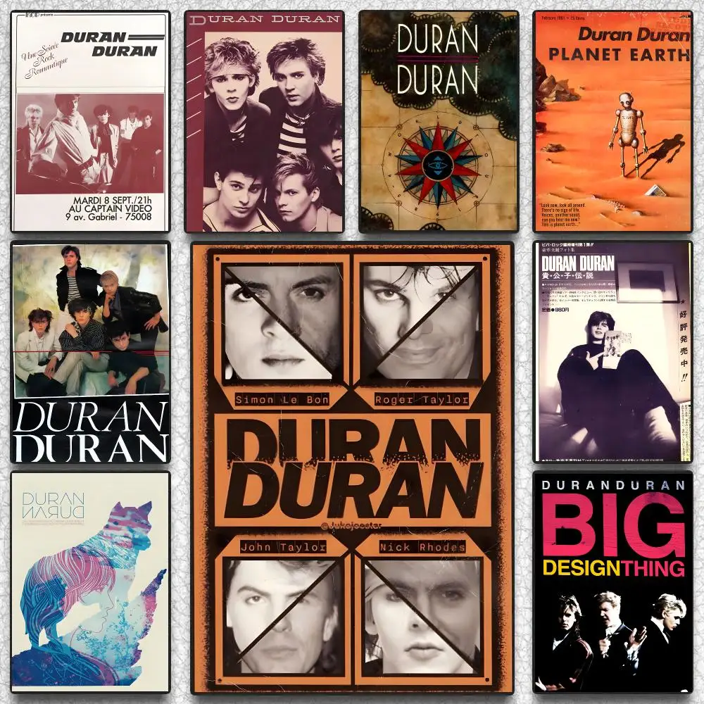 Music D-Duran Duran Band Poster Self-adhesive Advanced Aesthetic Printing Paper Wall Art for Living Room Home Decor
