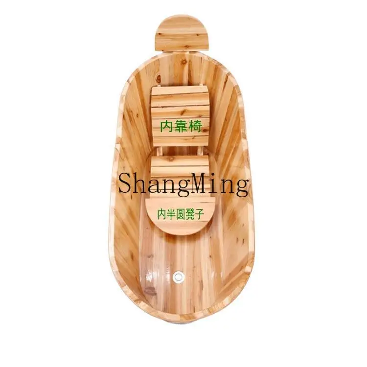 

CL basin solid wood household bucket with lid thickened adult bath wooden bucket bath wooden