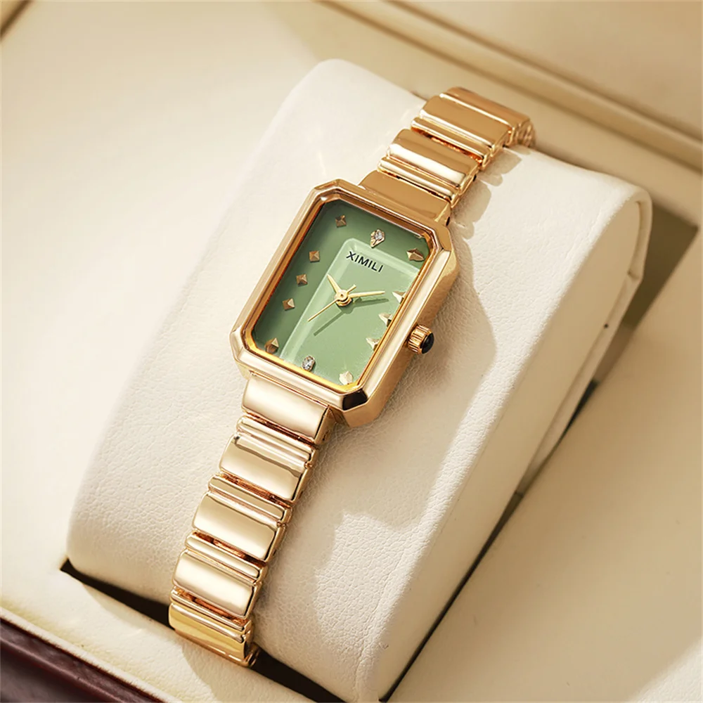 Ladies Watch 2024 Sale Luxury Simple Square Design Quartz Watches Business Stainless Steel Gold Women\'s Clock Dress Wristwatch