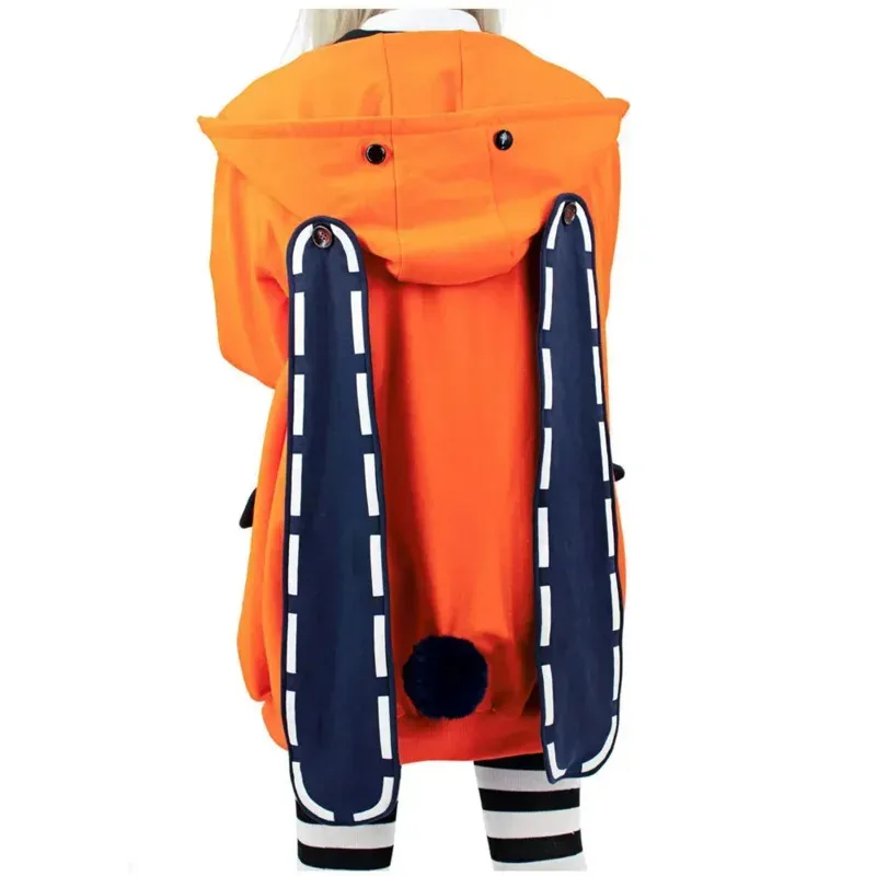 Cosjie 어린이 성인 Kakegurui 강박 도박꾼 코스프레 귀여운 긴 귀 토끼 코트 Runa Yomozuki 의상