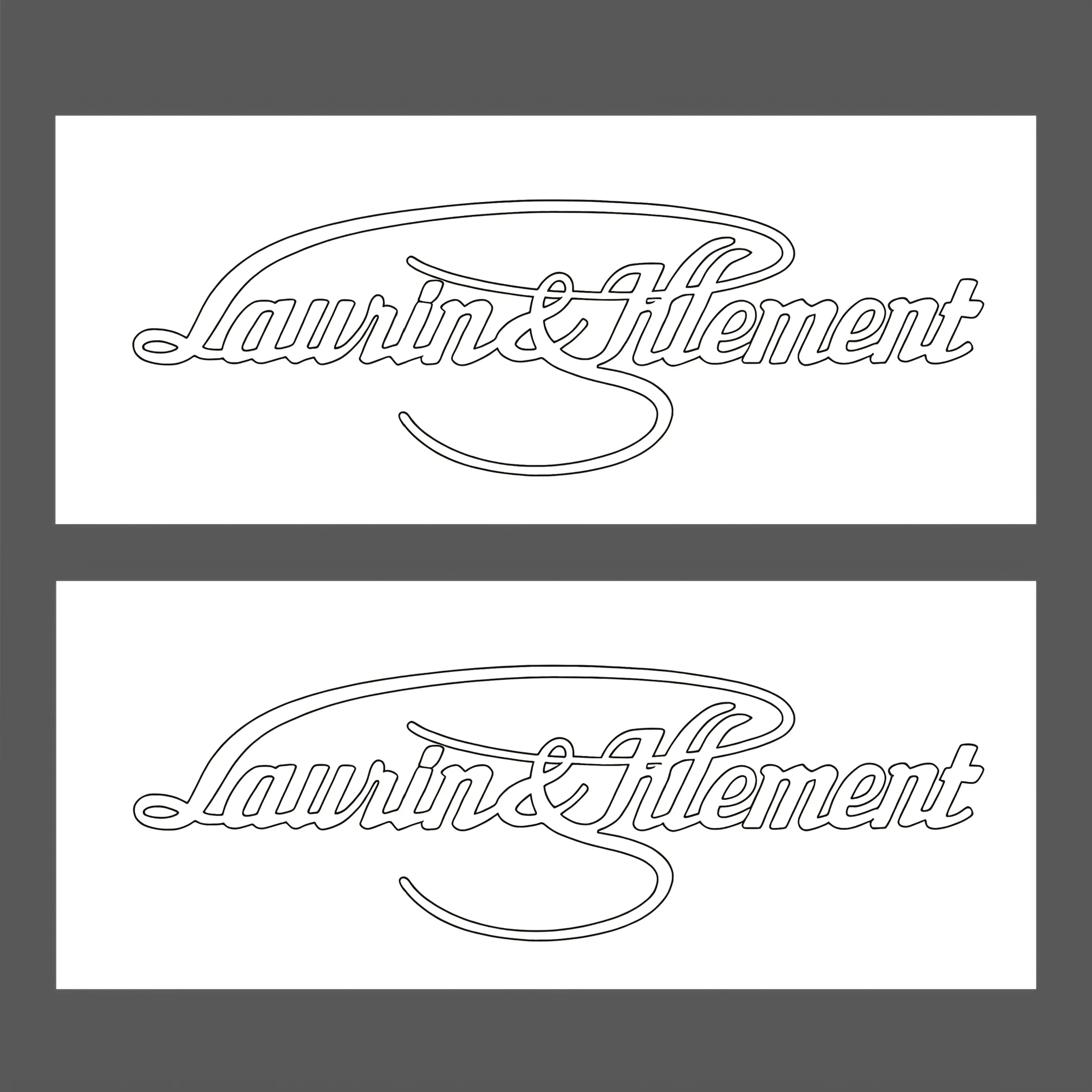 2PCS "Laurin & Klement" Retro Car Sticker, Elegant Script Decal for Car Body/Window, Add Classic Vibe to Your Automobile