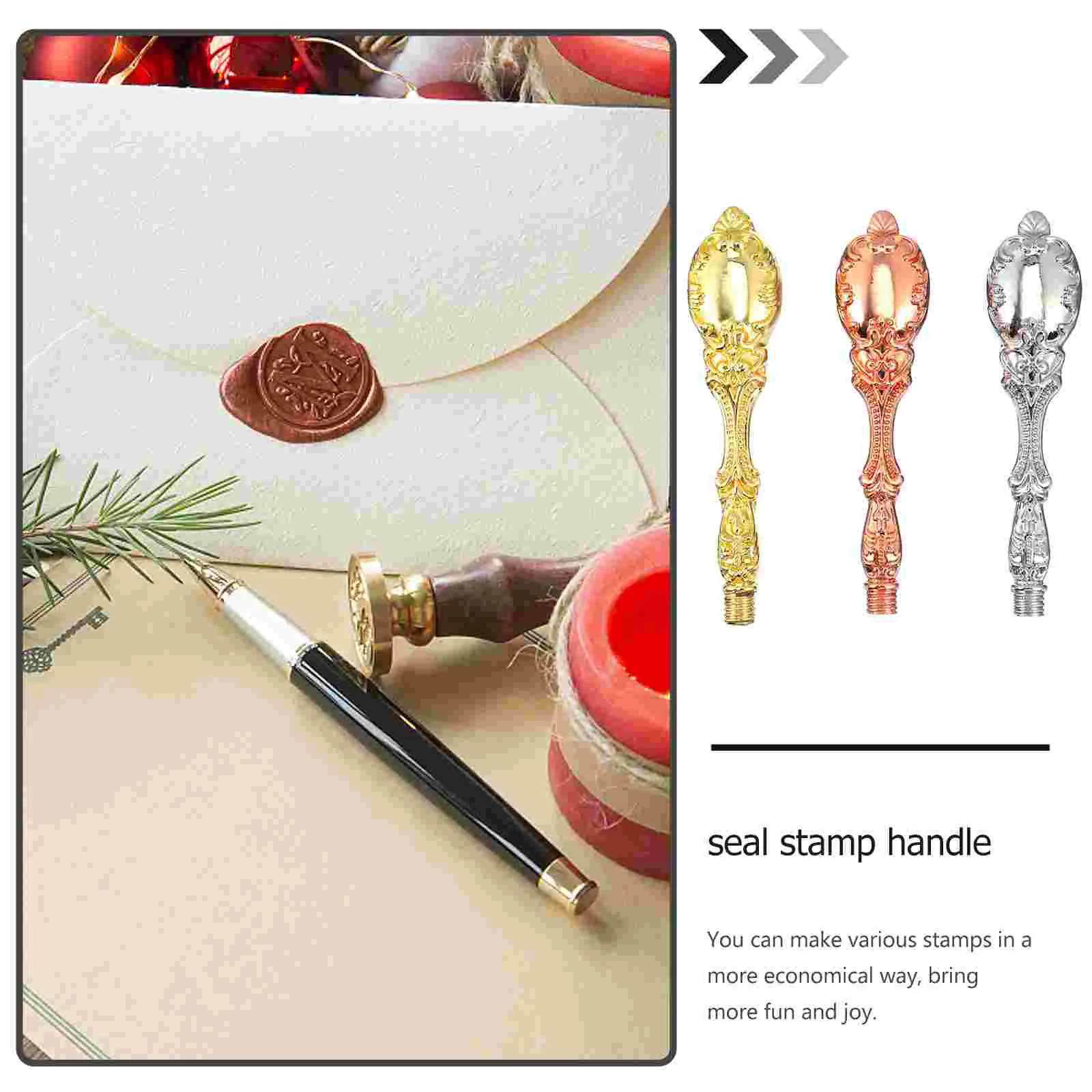 6 Pcs Seal Replacement Handle Invitation Stamp DIY Parts Accessories Wax Stamps