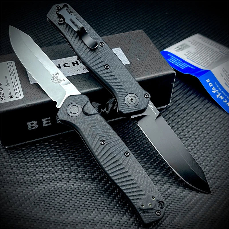 BM 8551 Outdoor Pocket Knife Mediator Assisted Folding Knives S90V Cerakote Plain Blade G10 Handle Portable Hunting Camping Tool