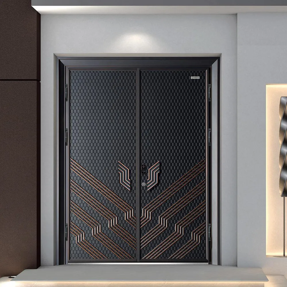 Hohe Qualität Außen Cast Aluminium Tür Sicherheit Stahl Tür Wichtigsten Eingang Tür Design für Wohnung Aluminium Tür für Haus