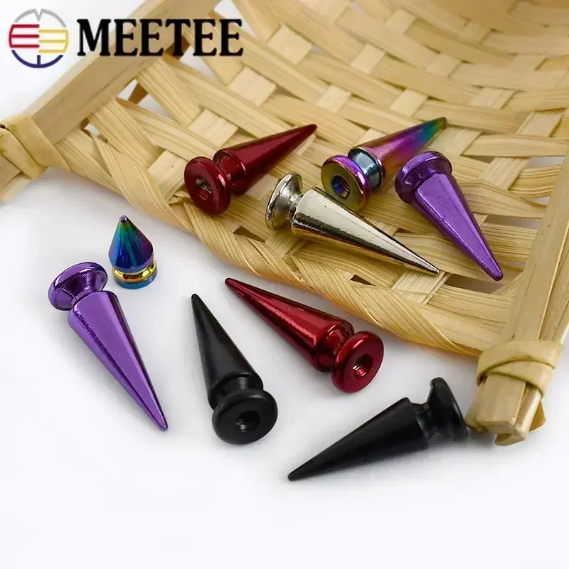 5/10/20Pcs Metal Punk Rivets Bag Purses Cone Studs Spikes Nails Garment Shoes Decor Screw Buttons DIY Leather Crafts Accessories