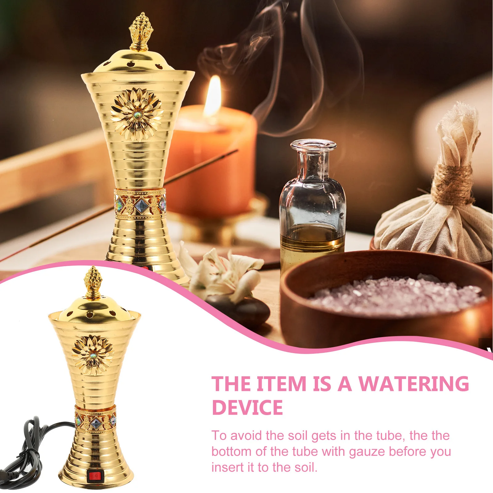 

Decorative Electric Incense Burner for Home Decor Aroma Therapy Vintage Censer Burner Lightweight Compact Size Us Plug Easy to