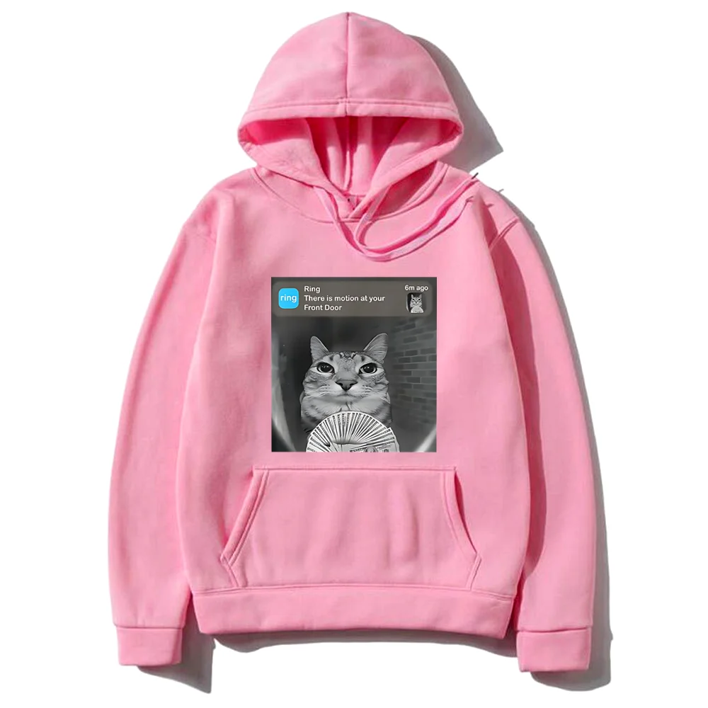 Śmieszny, głupi kot mem na drzwiach - bluza z kapturem, polarowa, vintage, jesień, casual, męska, damska.