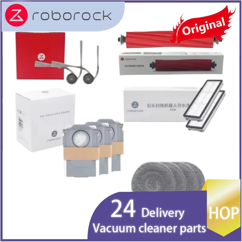 Hop Roborock Qrevo S pro Optional Original Accessory Kit - Rubber Brush Main/Side Brush Mop Dust Bag for QV 35A QV 35S Spare