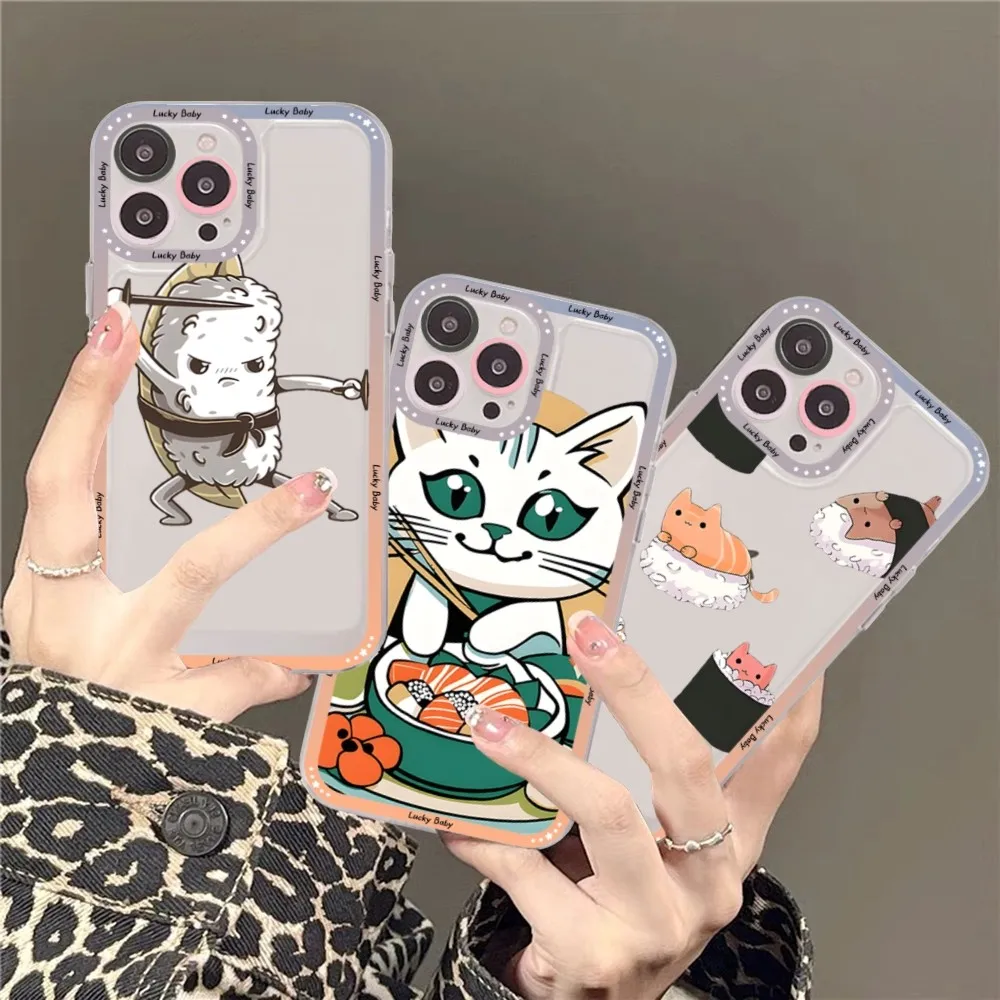 Cartoon sushi Phone Case For Redmi 7 8 9 A For Redmi Note 5 7 8 9 10 11 Pro Max 4G 5G Funfas