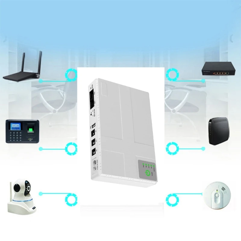 Imagem -05 - Fonte de Alimentação Ininterrupta Mini Ups Bateria de Backup para Casa Roteador Wifi Modem Blackout Uso de Emergência Usb 5v 9v 12v 1a 10400mah