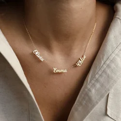Customized Multiple Family Tree Necklaces Women's Jewelry Stainless Steel Clavicle Chain Custom Name Necklace Gift Collares