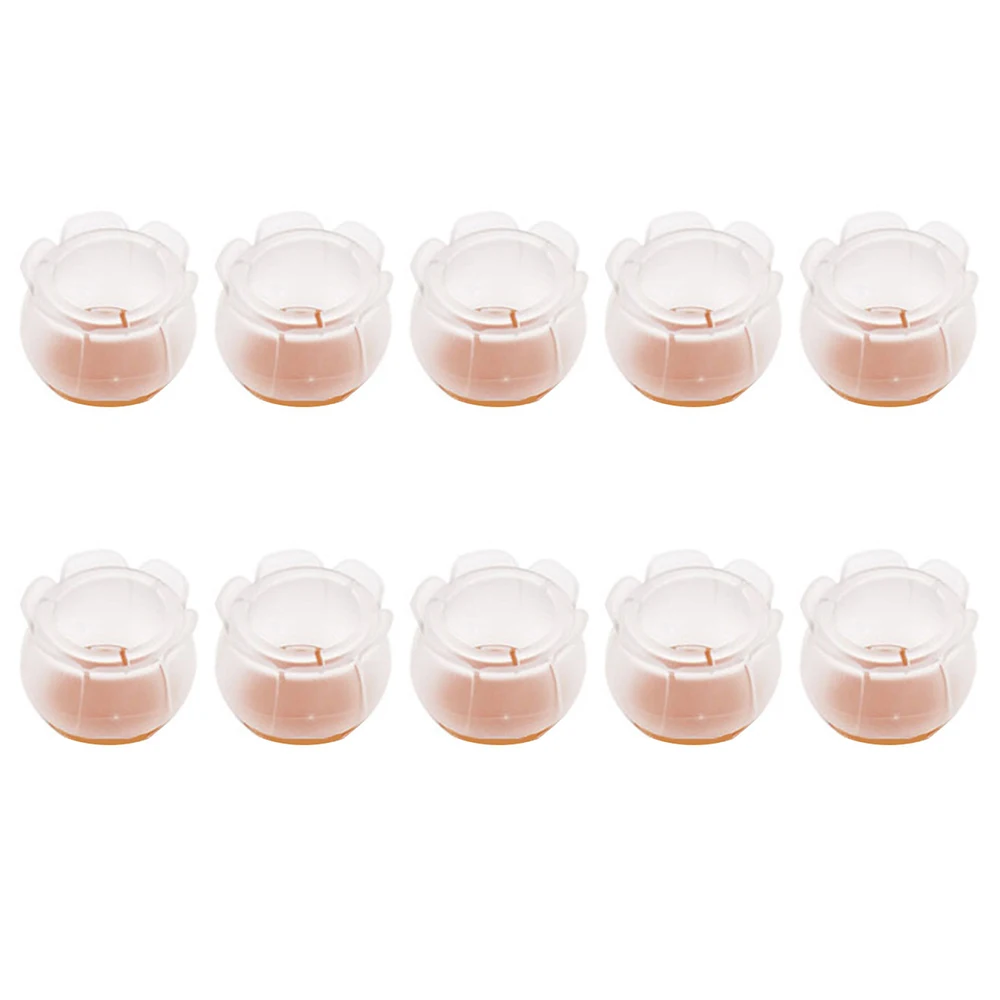 10pcs Thicken Furniture Silicone Protection Cover With Felt Pad Non-slip Table Chair Leg Caps Floor Protector Tables Feets Cover