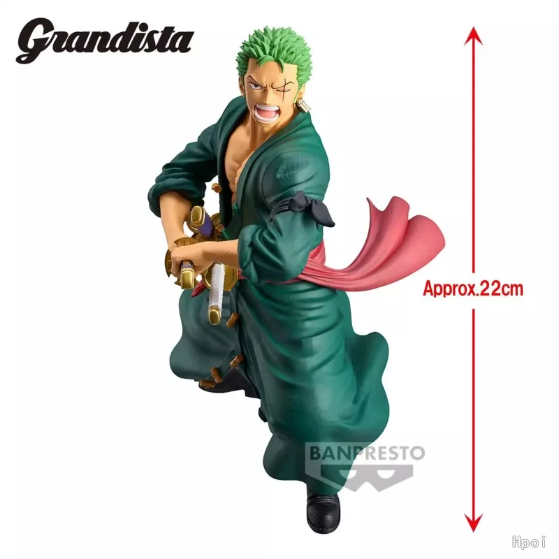 Bandai Original ONE PIECE  Grandista Zoro Anime Action Figures Toys for Boys Girls Kids Gift