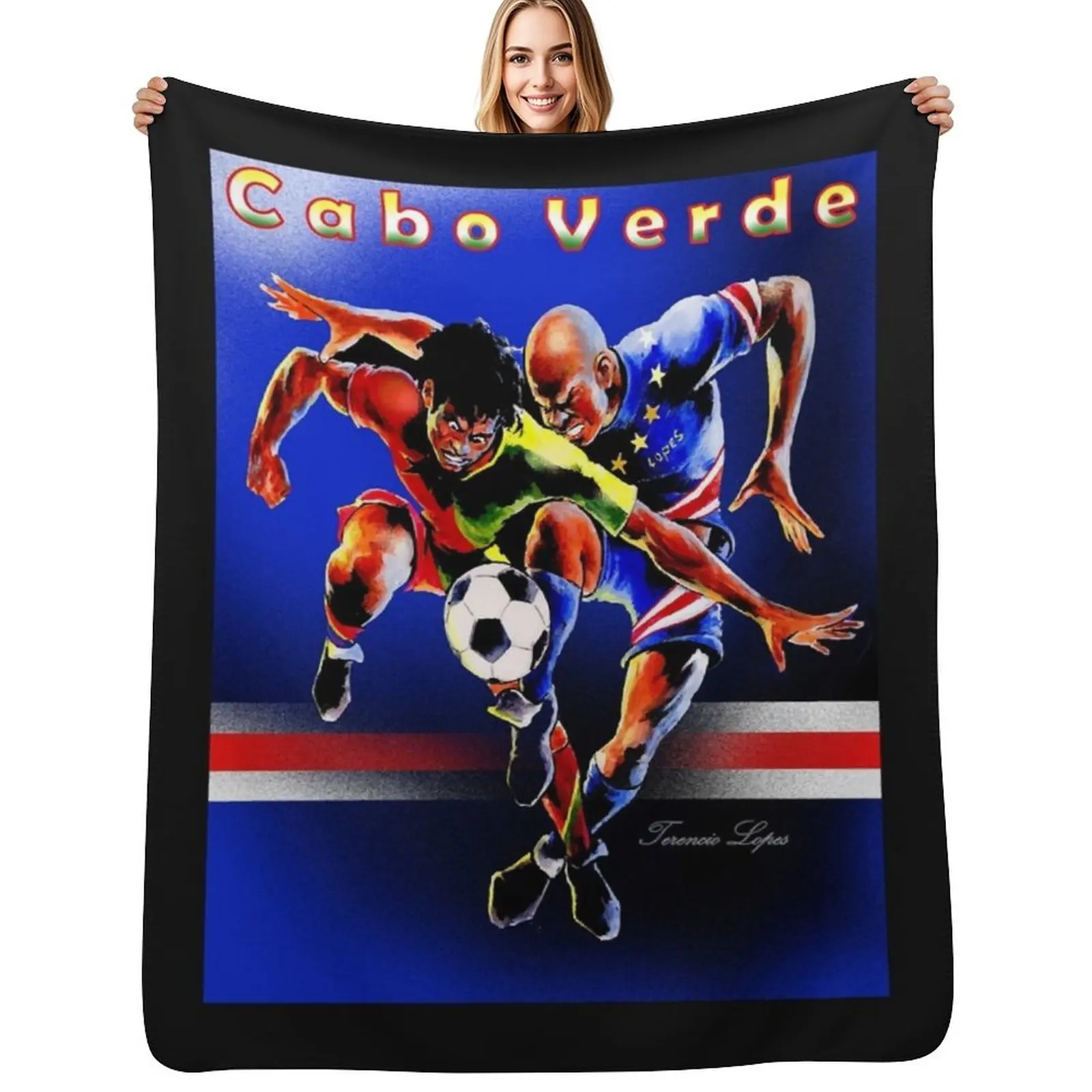 Cape Verdean soccer players Throw Blanket Warm Throw Blanket Gift for Anniversary