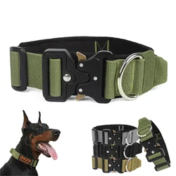 Duarable Heavy Duty Dog Collar With Control Handle Adjustable Nylon Dog Collars For German Shepard Medium Large Walking Training