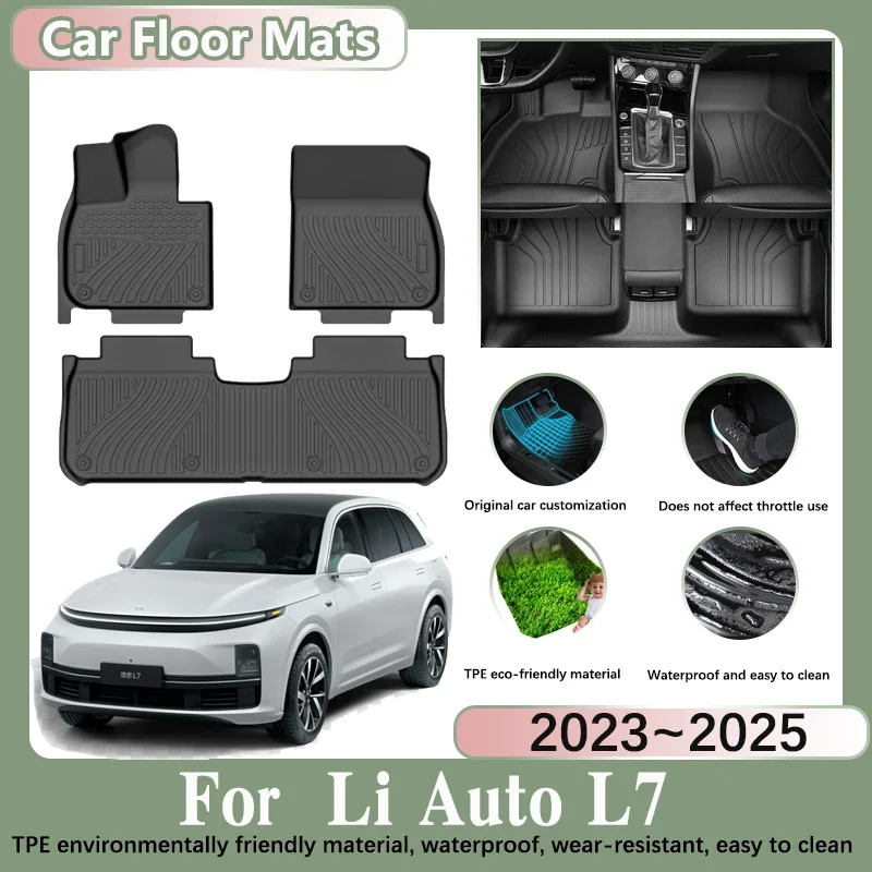 

LHD Car Floor Mat for Li Auto L7 Accessories Lixiang L7 2023 2024 2025 Car Dirt-resistant Foot Pad Custom Liner Mats Accessories