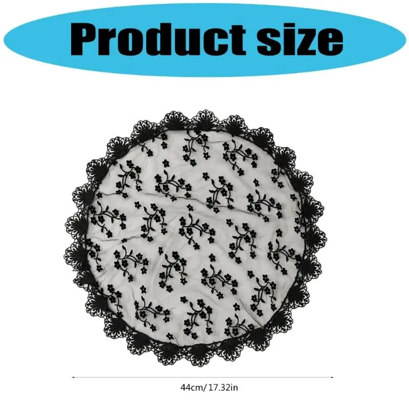 652F Elegant Lace Flower Round Veils For Bride Church Wedding Chapels Headcover Seethrough Sheer Headscarf Women Accessories