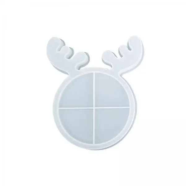 Resin Mold Silicone Christmas Elk Deer Tray Model for DIY Creative Crafts Ornaments for Holiday