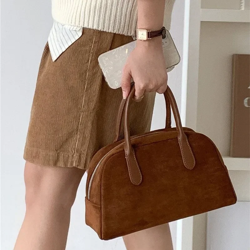 Korean Fashion Simple Office Lady Handbag Women 2024 All Match Autumn Pack New Vintage Boston Bag Сумка Bolsa Mujer