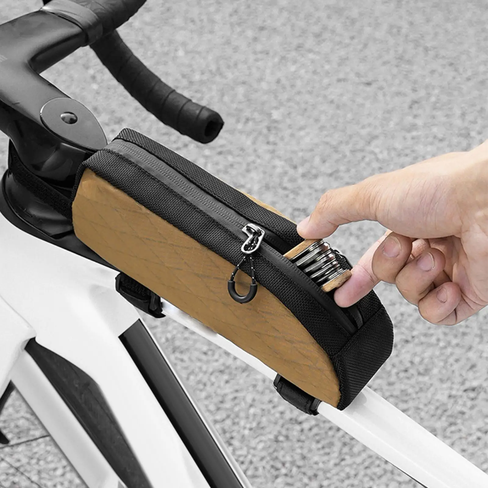 

Сумка для горного велосипеда, сумка для шоссейного велосипеда, водонепроницаемая сумка для инструментов с боковой молнией, передний ремонтный комплект для хранения велосипедных аксессуаров