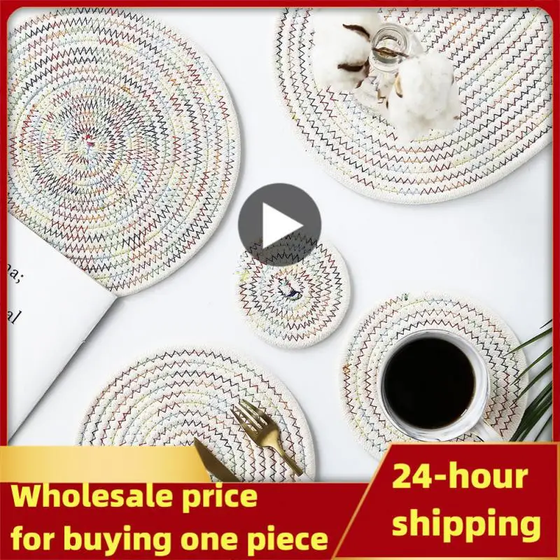 Cotton Cord Insulated Placemats Braided Anti-scald Coasters Scandinavian Minimalist Pot Holders Cotton Cord Non-slip Table Mats