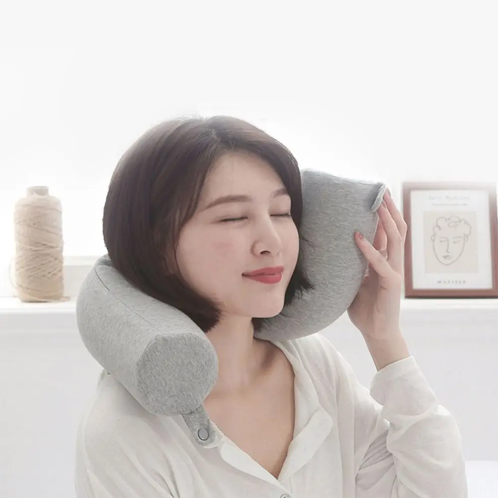 

Portable Cylindrical U-shaped Pillow Foldable Bendable Travel Pillow Slow Resilience Neck Pillows Airplane