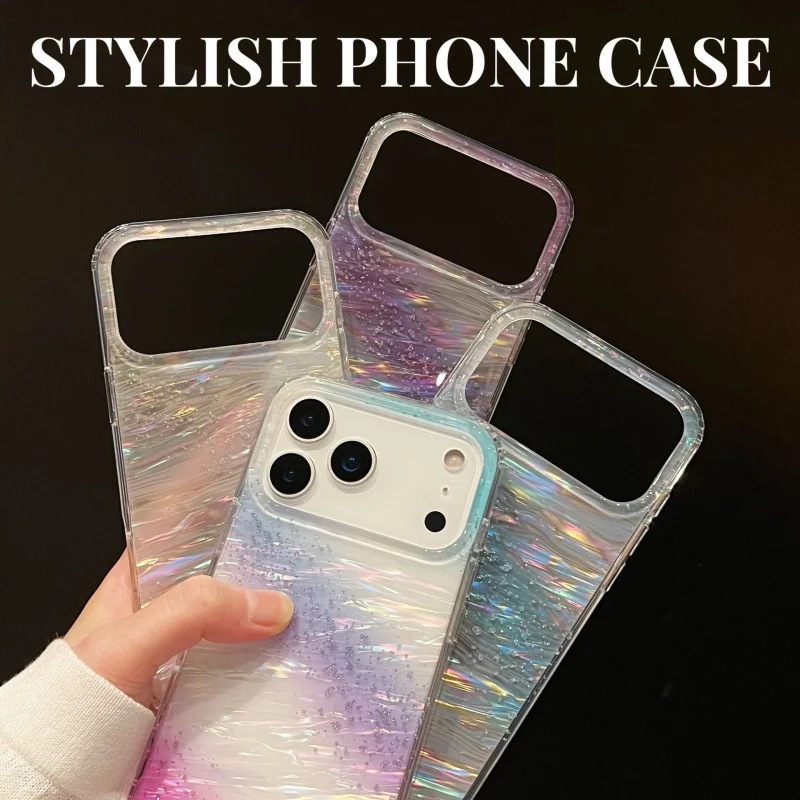 Gradient Colorful Shell Pattern Phone Case Compatible with iPhone 17 Pro Max Apple 16 Pro/15 Pro Protective Cover - Image 2