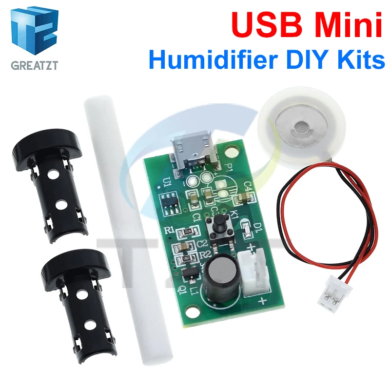 GREATZT USB Mini Humidifier DIY Kits Mist Maker and Driver Circuit Board Fogger Atomization Film Atomizer Sheet image 4