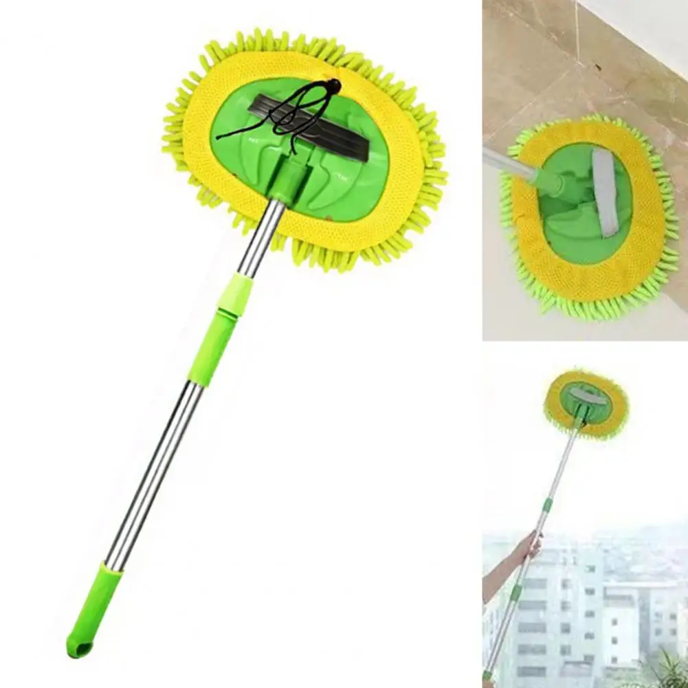 Car Brush 2-in-1 Car Wash Brush Mop Kit Long Handle Tool for Scratch-free Detailing Chenille Microfiber Sponge for Cars Trucks