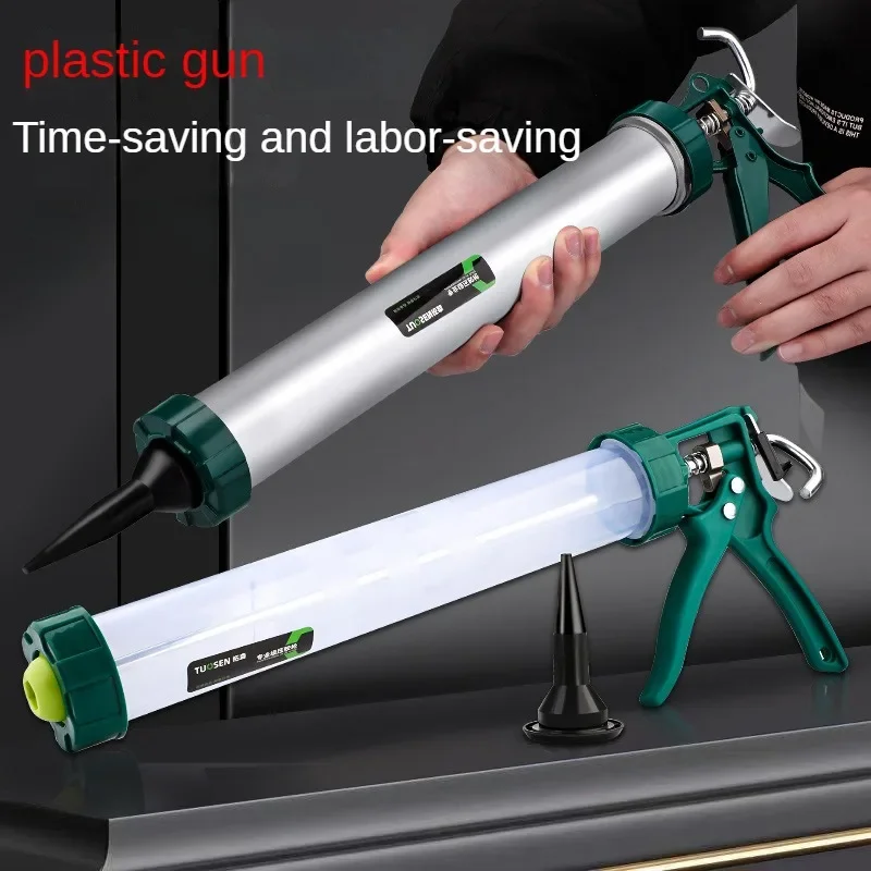 Caulking Tool Kit Silicone Handheld Caulking Gun with Multifunction Grout Scraper and Caulk Nozzle Finisher Sealant