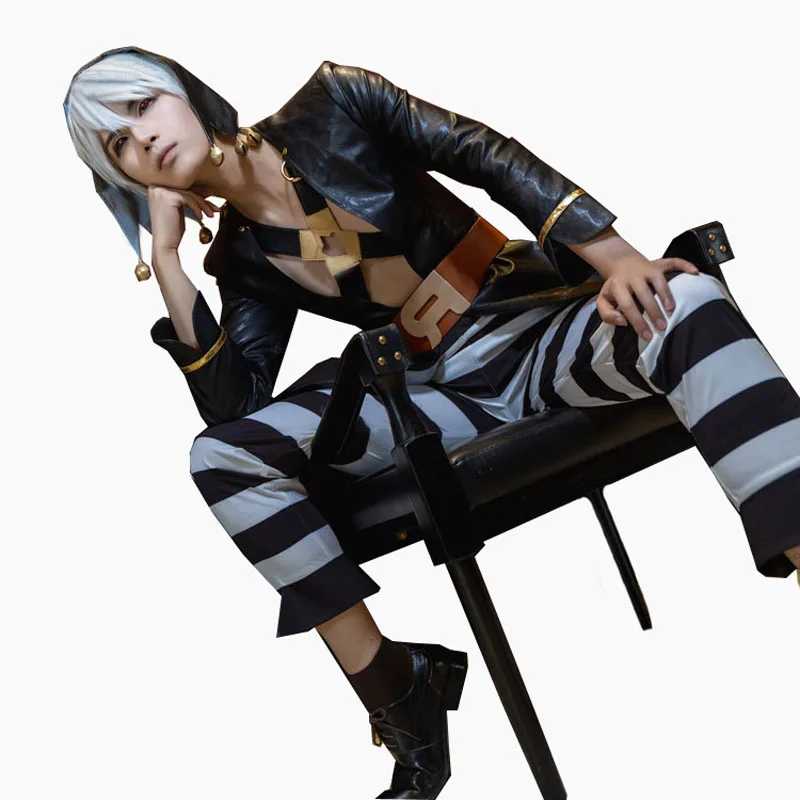 Anime Bizarre Adventure: Golden Wind Risotto Nero Black PU Uniform Cosplay Costume Halloween Suit For Women Men Outfit