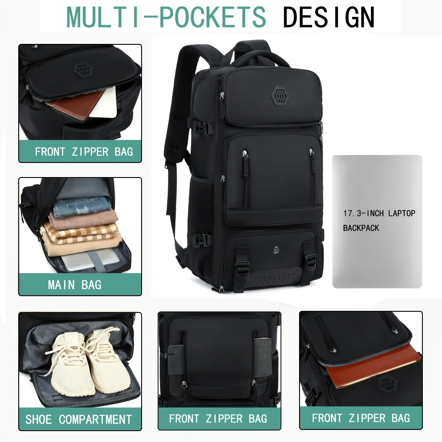 Tactical Expandable Backpack for Men Large Capacity Durable Travel Pack,Multi-Day Hike & Flight Carry On Backpack