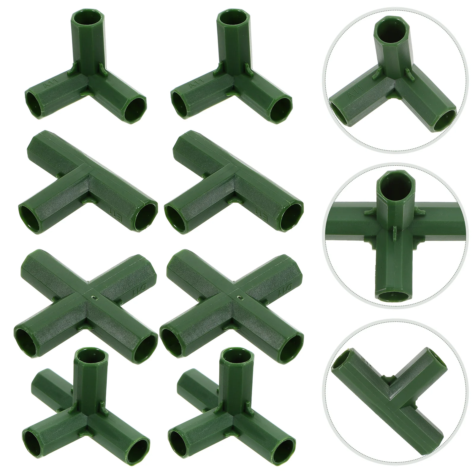 20 Pcs Tent Connector Elbow Canopy Pole Connectors Pipe Fittings Supports Right Angle Green