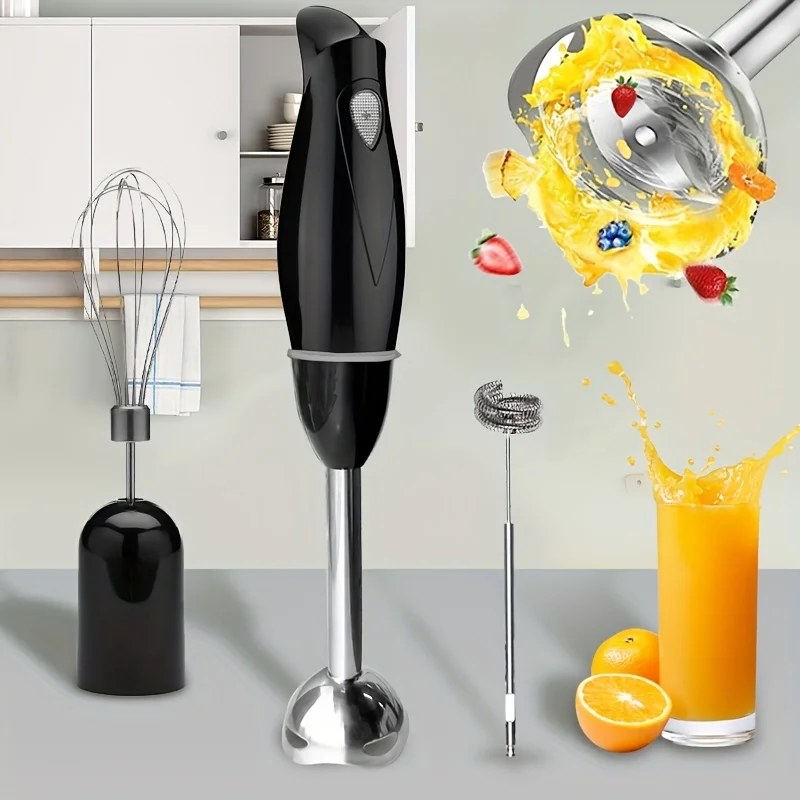 

PANCERKA 3 in 1 Electric Food Vegetable Blender 600w Handheld Home Use 4 Blades Hand Mixer for Kitchen Fast Easy Clean Blender