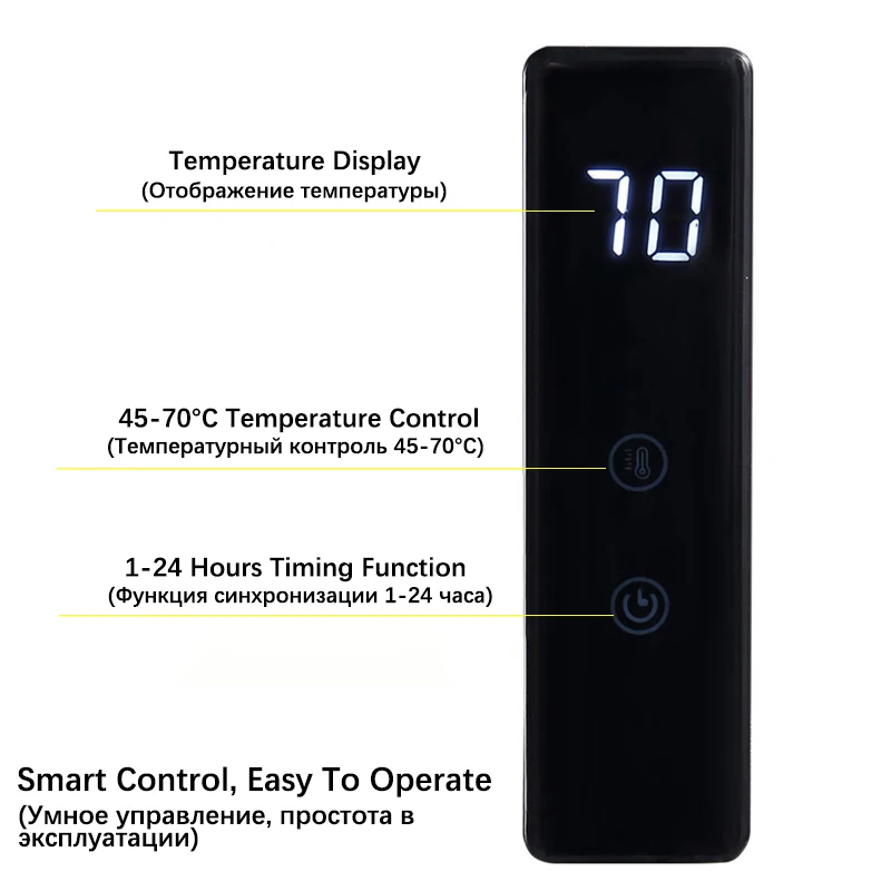 Trilho de toalha elétrico preto/branco do banheiro. Cremalheira de toalha caloroso esperta de exposição digital. Secador de toalha de banho fixado na parede. Aquecedor de toalha.