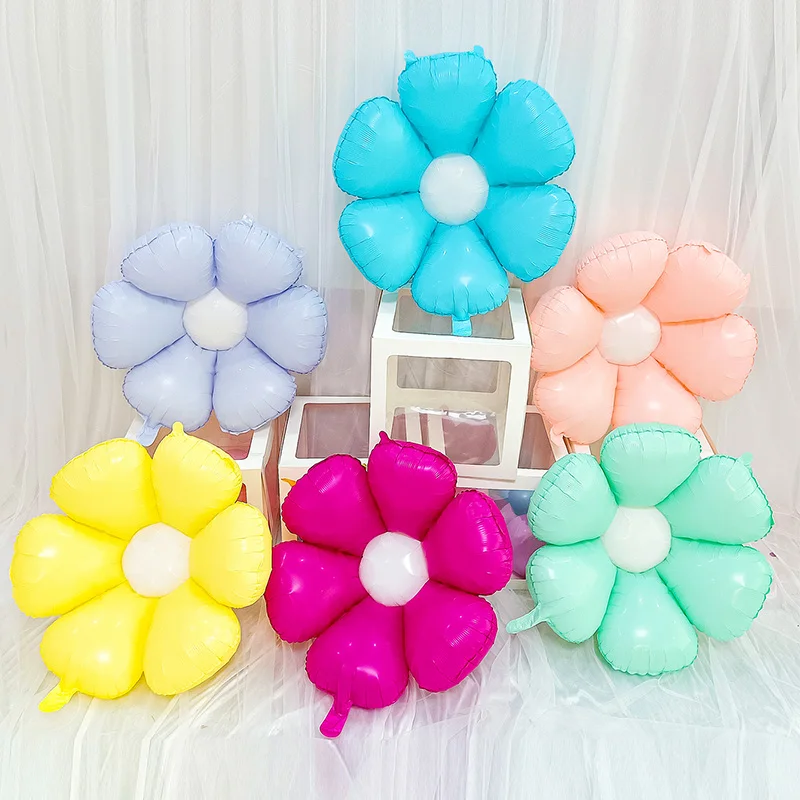 2pcs Candy Daisy Flower Balloons Sunflower Colorful Frangipani Air Ballon Baby Shower Kids Birthday Party Wedding Decorations