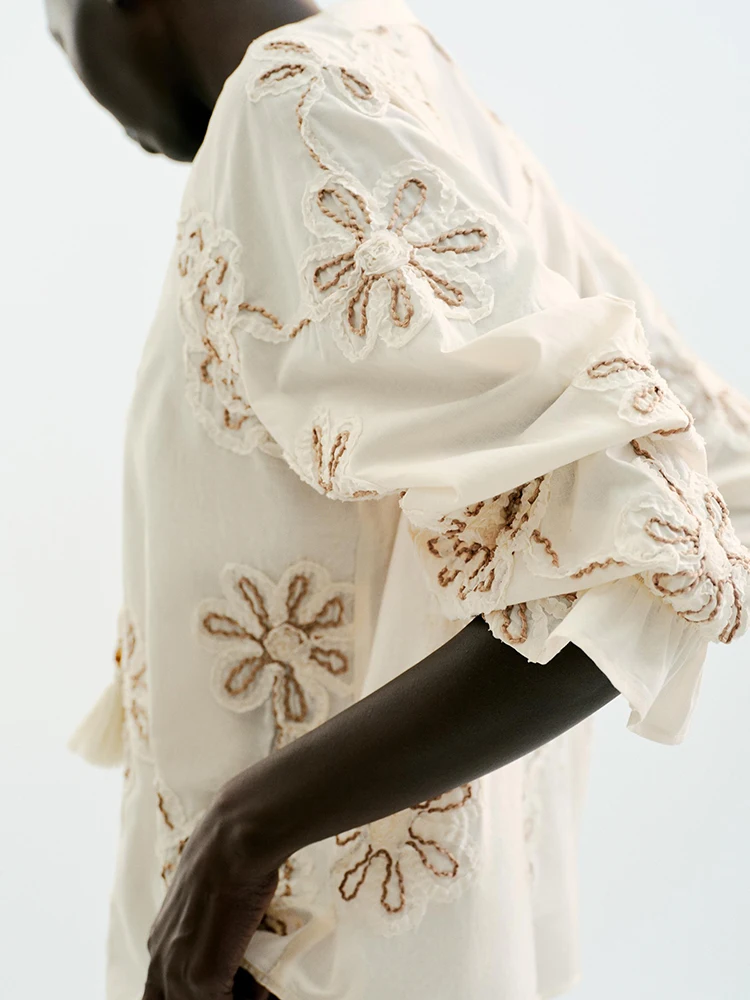 Новинка 2025, летняя женская модная повседневная длинная вишитая текстура с v-образным вырезом, удобная посадка Ele Sle 874088 72