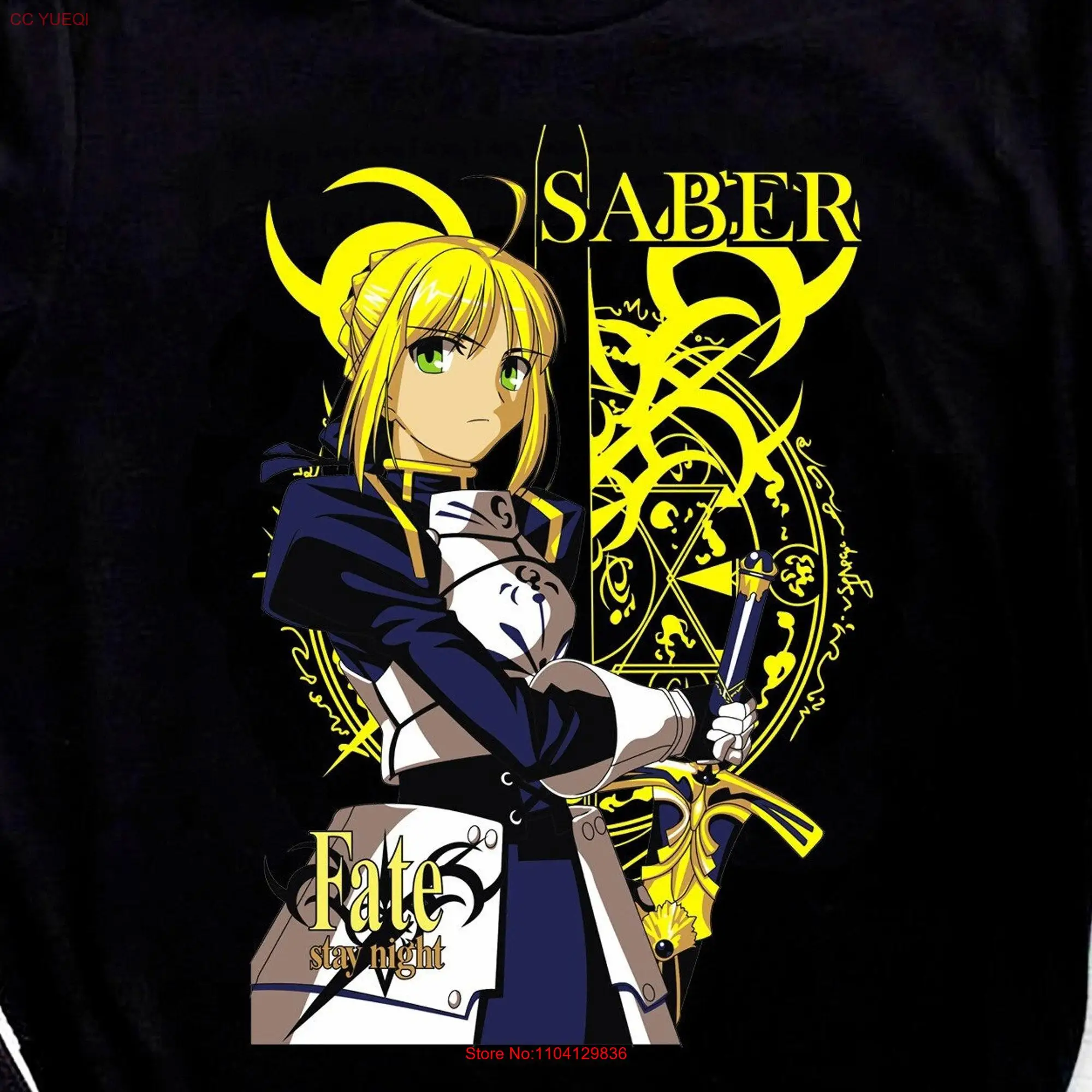 Camiseta de Anime de Fate Stay Night Saber, Artoria Pendragon, Manga, Shirou, Emiya, Ritsuka, Fujimaru, Arturia, japonés