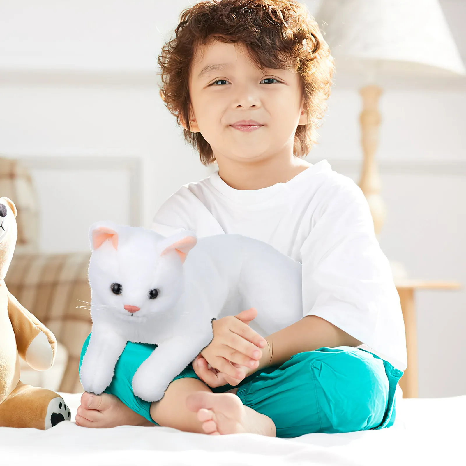 

Милая плюшевая игрушка-кошка для детей, декор для дома, мультяшная игрушка, подарок, подушка для дивана, украшение для комнаты