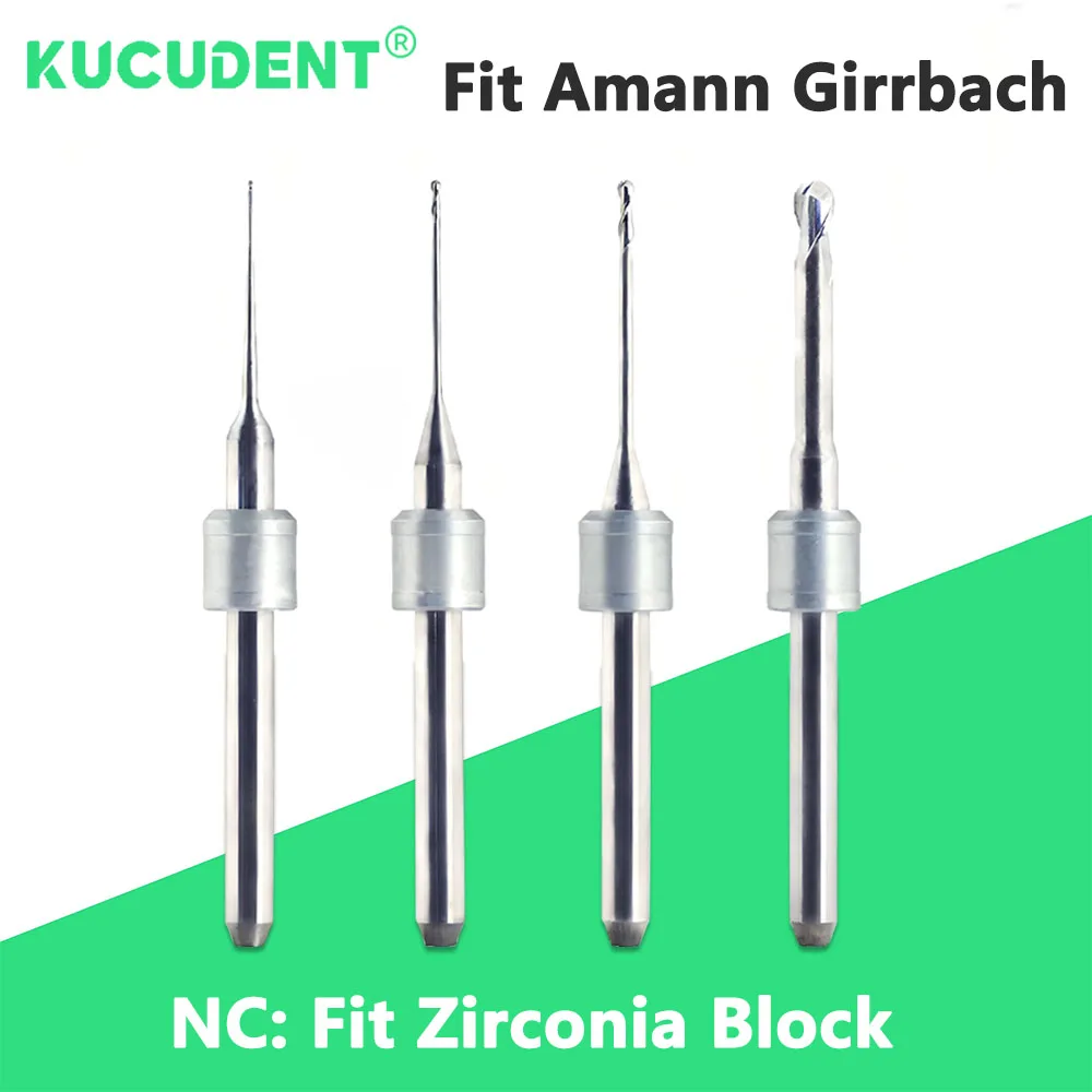 

Dental Zirconia Blocks Milling Burs Fit Amann Girrbach for CAD/CAM System Machine NC 0.3/0.6/1.0/2.5mm Dentsit Cutting Tools