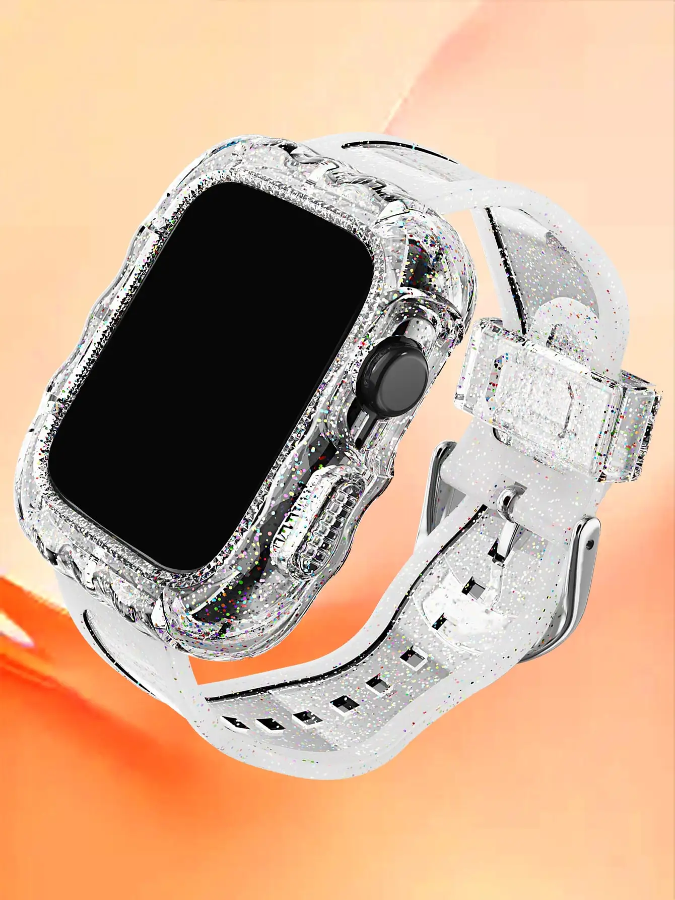 Compatible with Apple Watch Transparent Large Wave Smart Strap for Men and Women  Apple Watch Strap 38mm 40mm 41mm 42mm 44mm