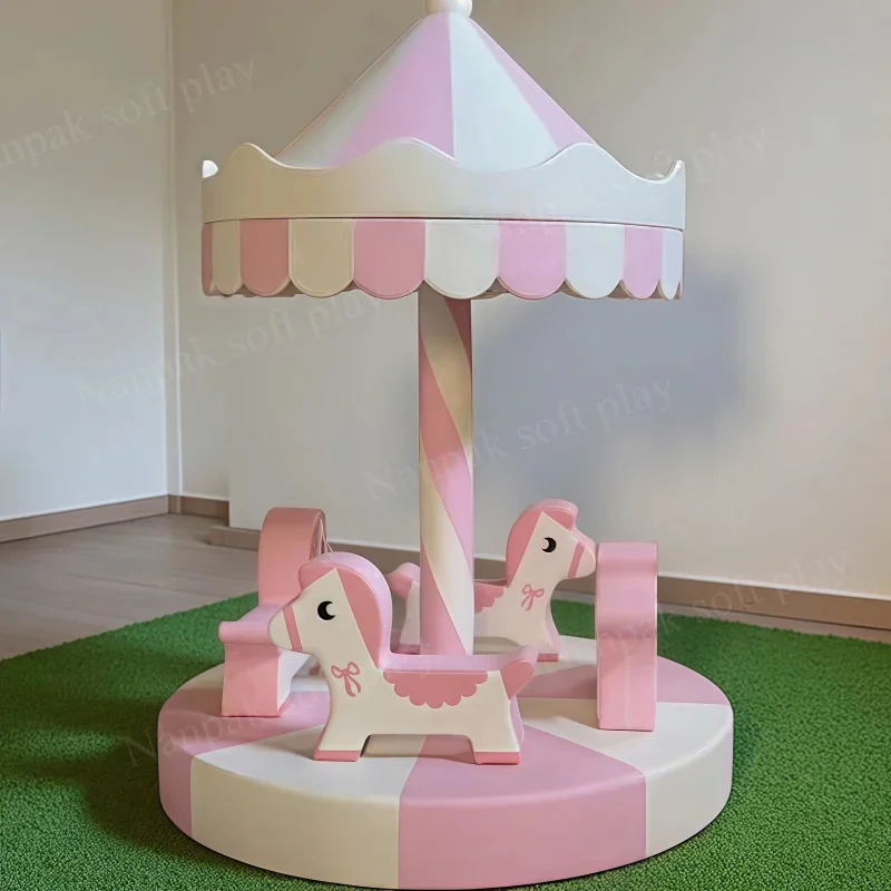 Brilliant Neutral Indoor/outdoor Playground Equipment Kids Sensory Gym Rotate Carousel Soft Play Merry Go Round for Parties Hire