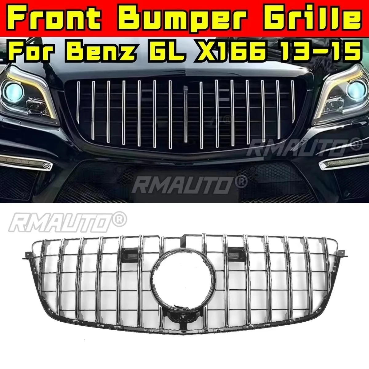 

Car Bumper Grill Decorative Strips Racing Grille Body Kit Front Bumper Grill For Mercedes Benz GL X166 2013-2015 Exterior Part