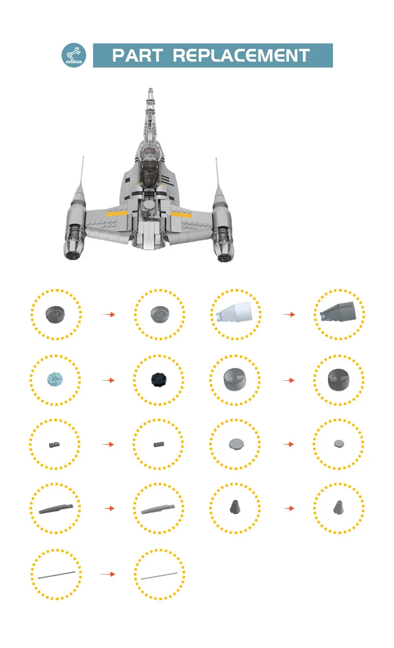 In Stock MOC Space Wars Weapon Mandalorians Djarin\'s N-1 Starfighters Spaceship 75325 DIY Building Blocks Toys for Children Gift