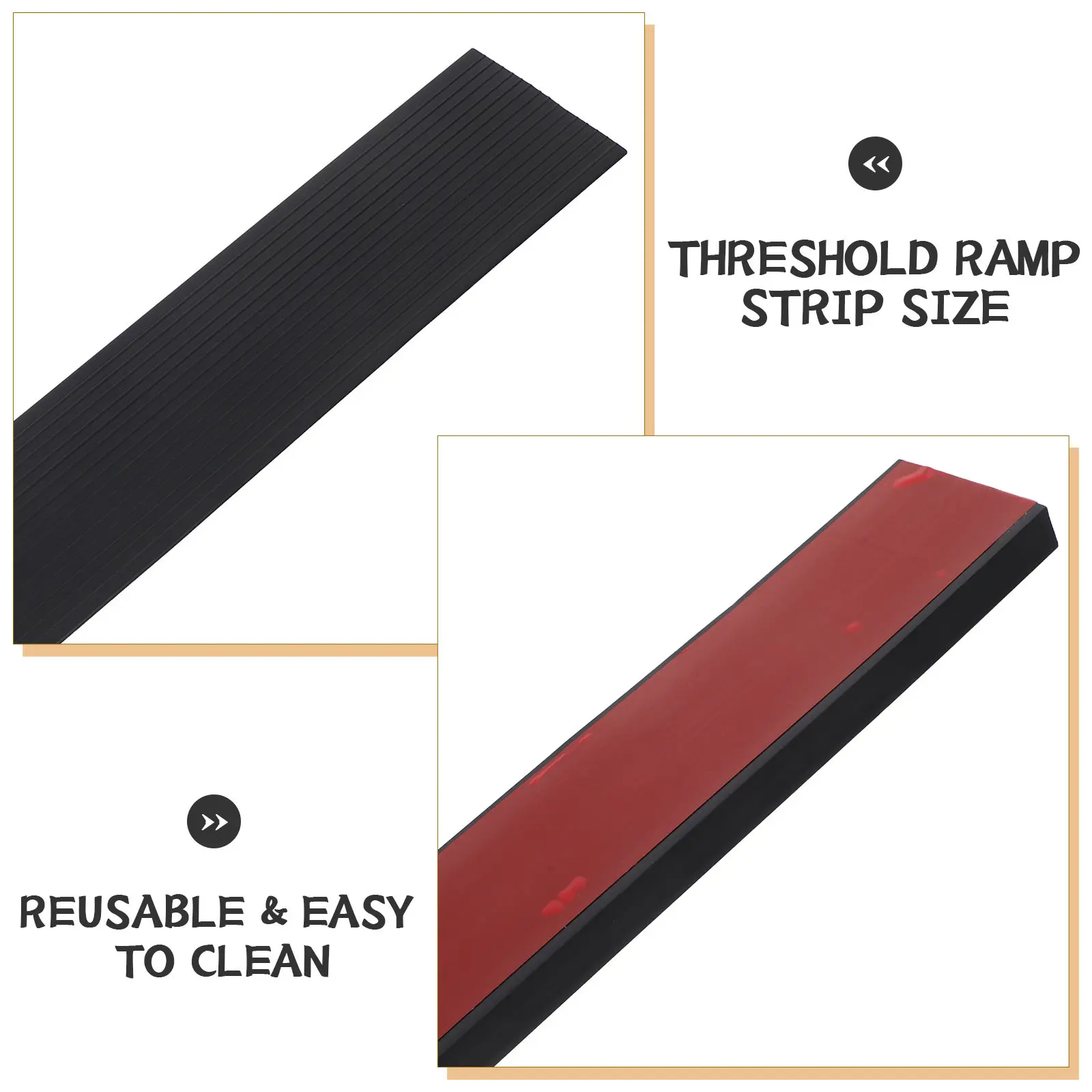 Sloping Pad For Robot Vacuum Step Ramp Black Self-Adhesive Threshold Ramps For Doorways Floor Transition Strip Mobility Mat