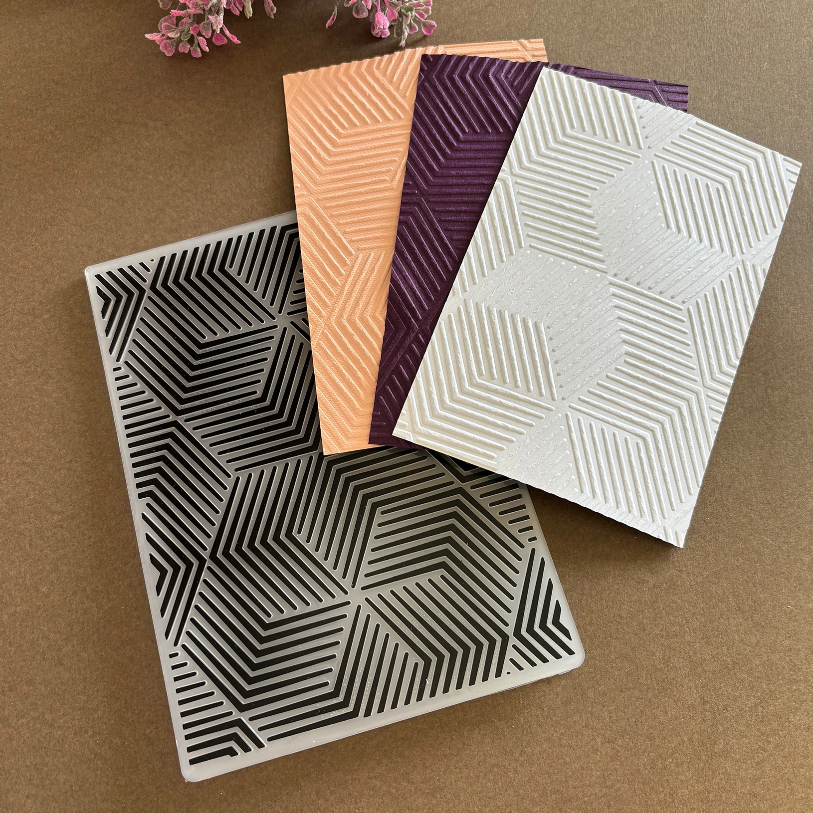 Sechseckiger, nahtloser, traditioneller geometrischer Muster-Design-Prägeordner, der für die Herstellung von Karten-DIY-Kunststoff-Collage-Fotoalbum p verwendet wird